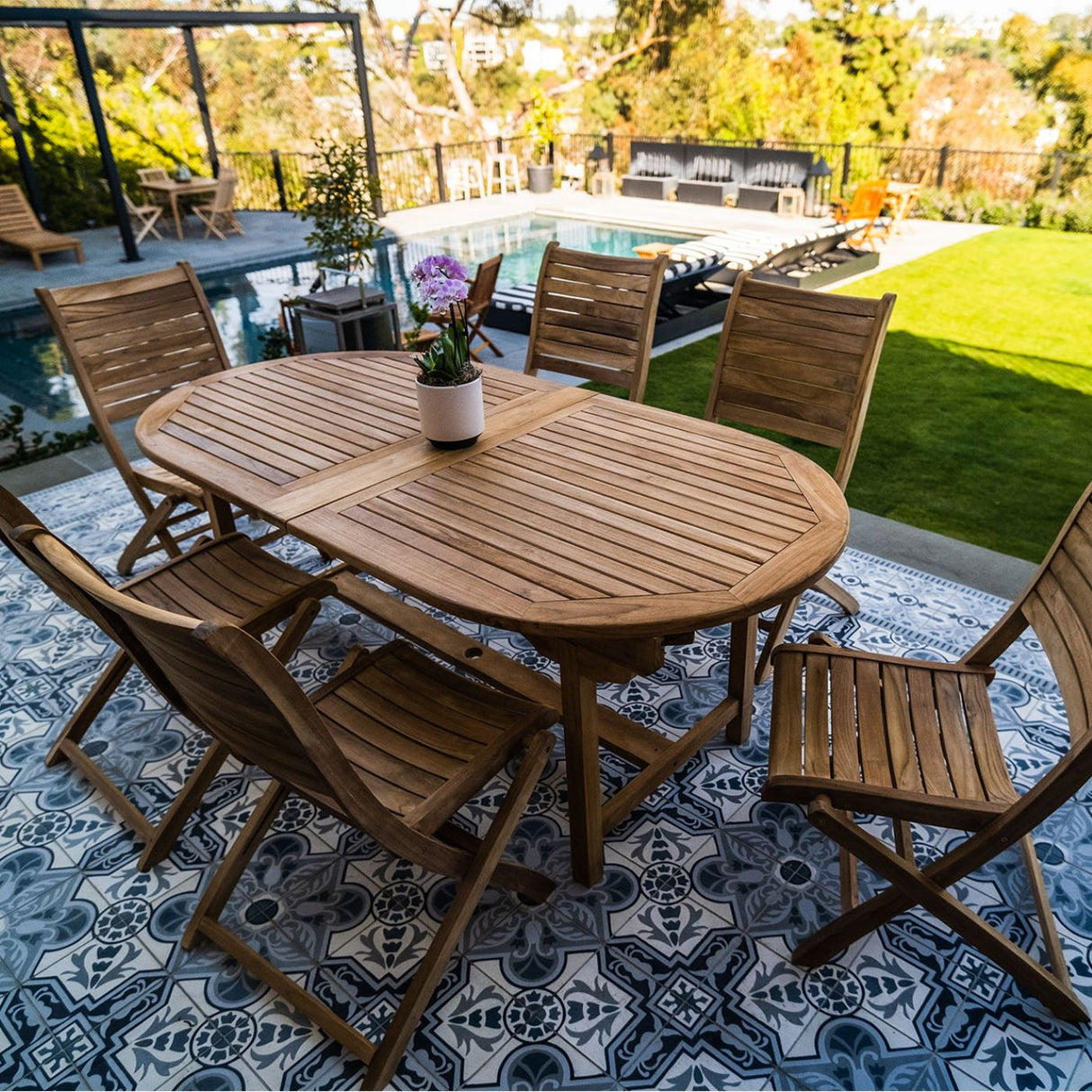 Naples Natural Teak Outdoor Patio Folding Chair