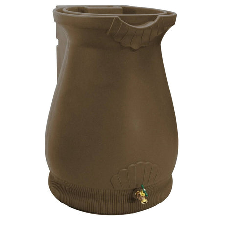 Brown Urn Rain Barrel with Planter Top - 65 Gallon