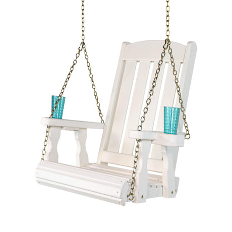Heavy Duty Outdoor Wood Swing Chair - White Stain