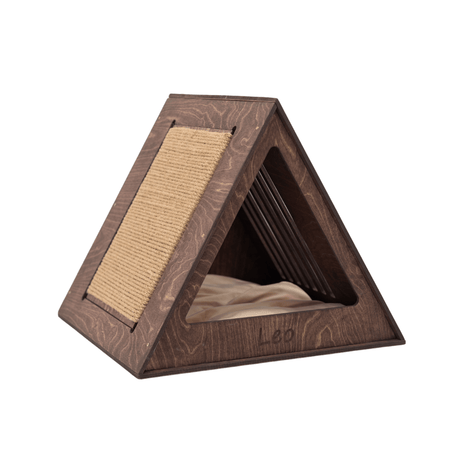 Stylish Wooden Cat Houses - Dark Walnut