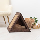 Stylish Wooden Cat Houses - Dark Walnut