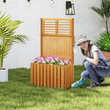 Wooden Raised Garden Bed with Privacy Screen