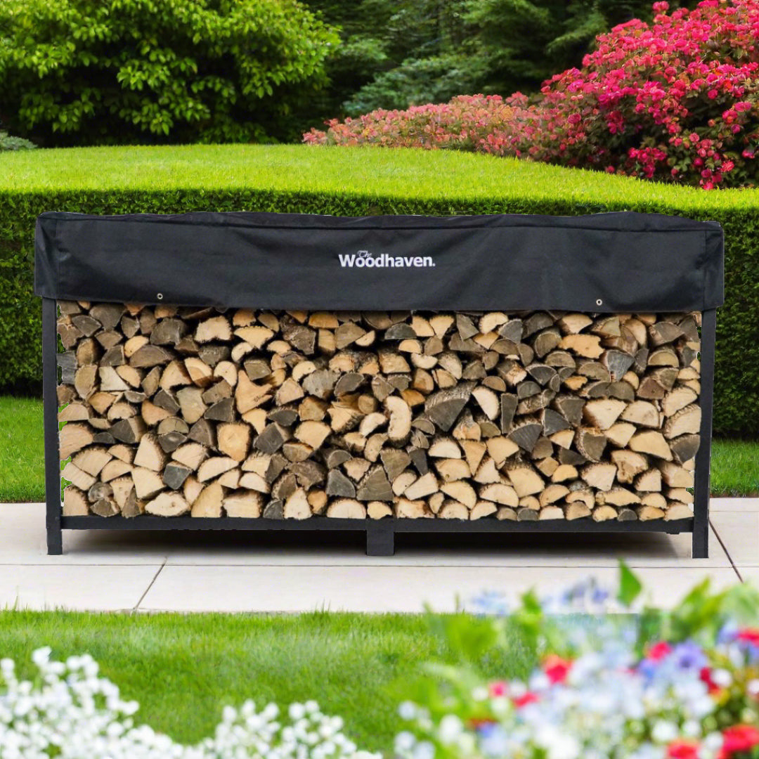 10 ft Steel Firewood Rack Holds 1/2 Cord Plus Woodhaven