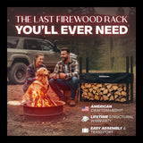 4 ft Steel Firewood Rack Holds 1/4 Cord Woodhaven