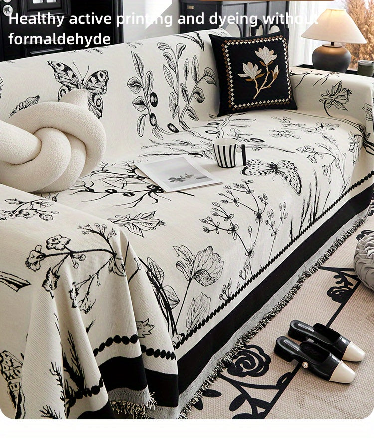 Soft & Cozy Chenille Reversible Sofa Cover Blanket