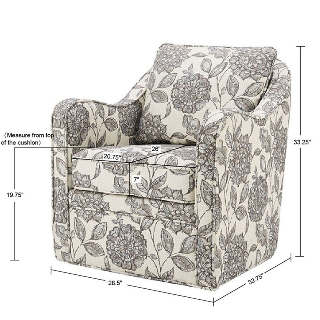 Floral Rotating Arm Chair