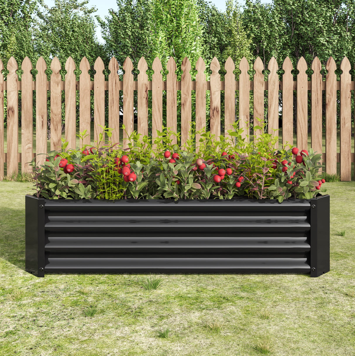 Rectangular Metal Raised Garden Bed