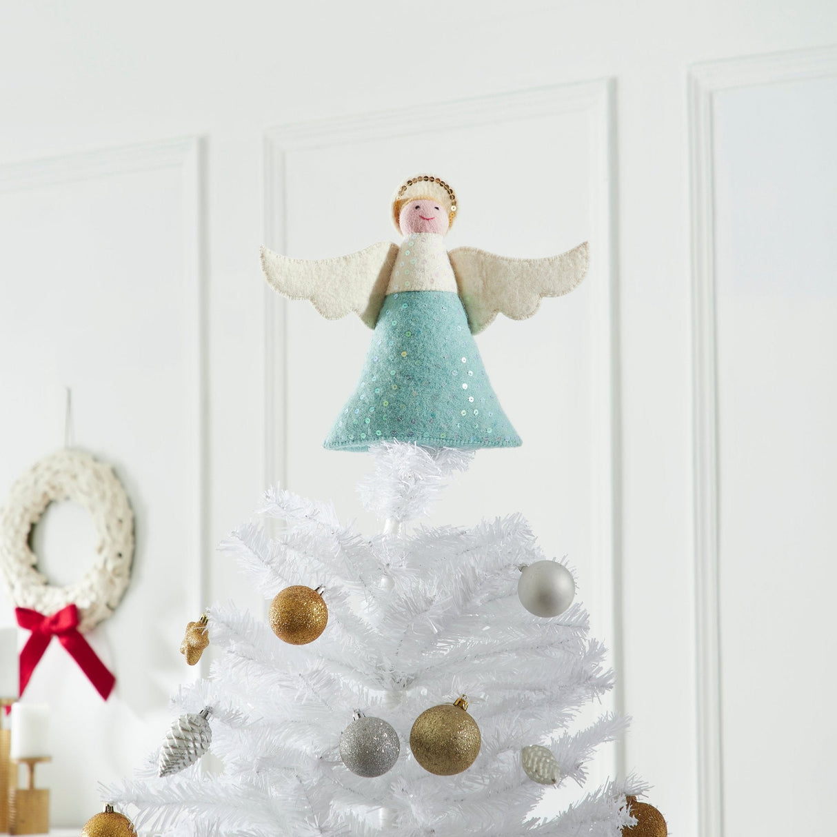 Handmade Blue Angel Christmas Tree Topper Arcadia Home