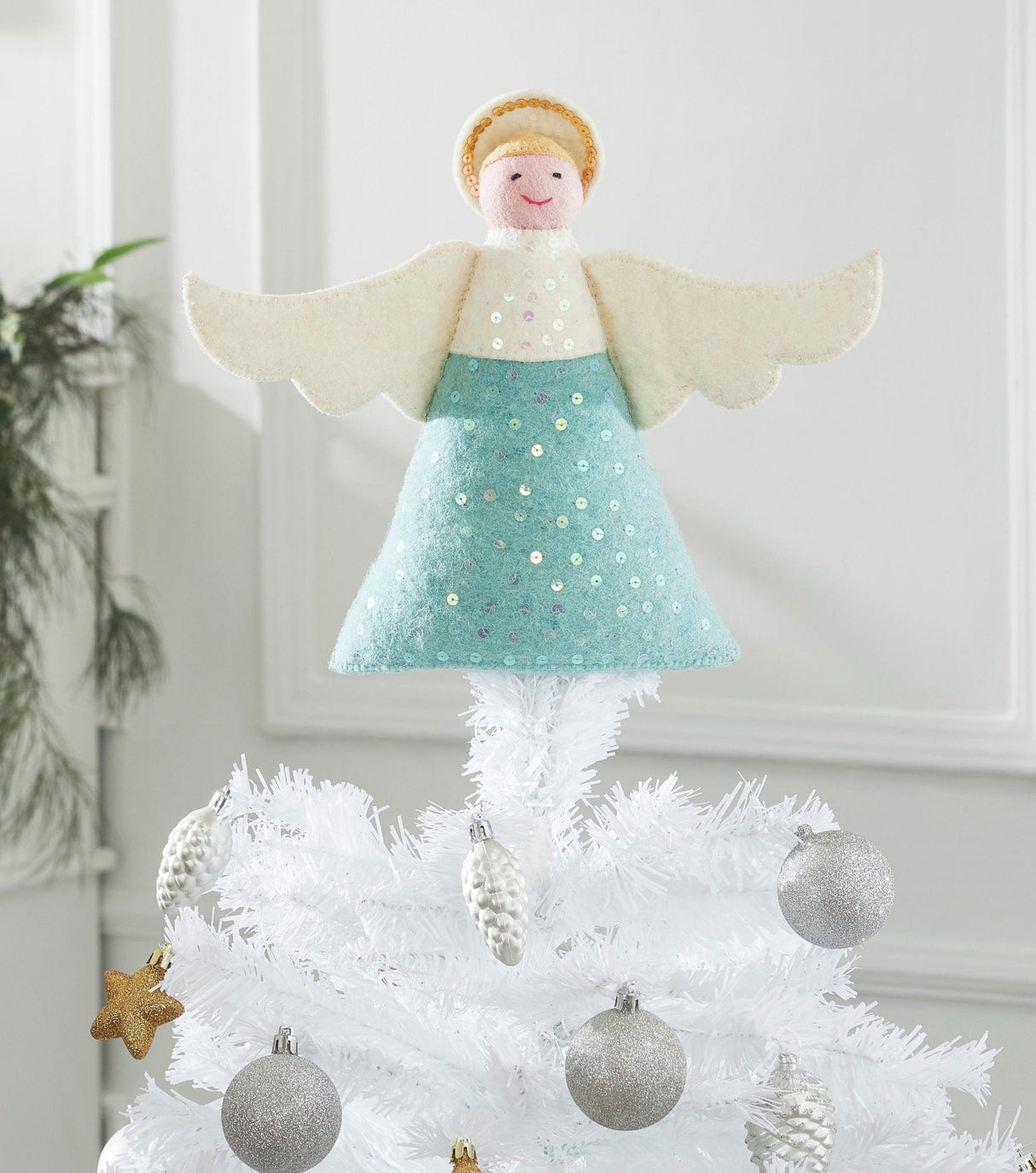 Handmade Blue Angel Christmas Tree Topper Arcadia Home