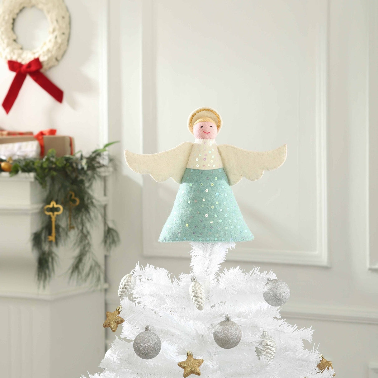 Handmade Blue Angel Christmas Tree Topper Arcadia Home