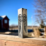 Angel Wing Solar Luminary Pillar - Steel