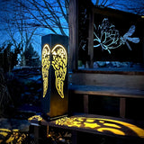 Angel Wing Solar Luminary Pillar - Steel