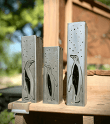 Arctic Glow Luminary Pillars w/ Solar Cap | Penguins