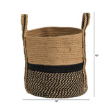 13" Boho Chic Basket Natural Jute Basket Planter