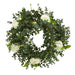 Eucalyptus and Camellia Artificial Wreath, 18”