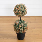 Autumn Double Ball Boxwood Artificial Topiary Tree