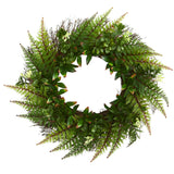 23” Assorted Fern Wreath