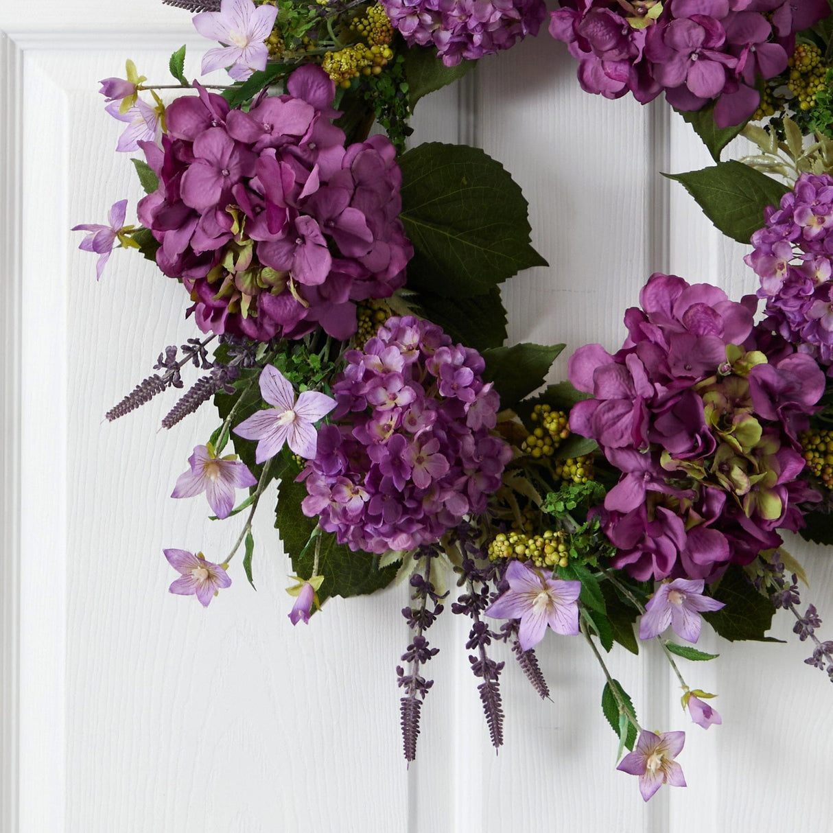 Artificial Hydrangea Wreath, 24"