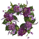 Artificial Hydrangea Wreath, 24"