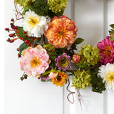 Mixed Peony Wreath, 24"