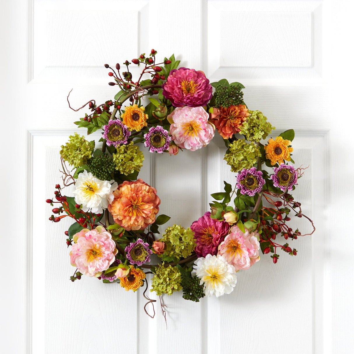 Mixed Peony Wreath, 24"