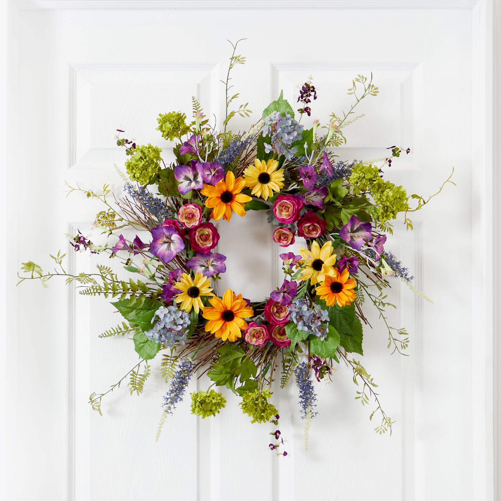 Spring Garden Wreath w/Twig Base, 24” – Plow & Hearth