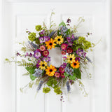 Spring Garden Wreath w/Twig Base, 24”