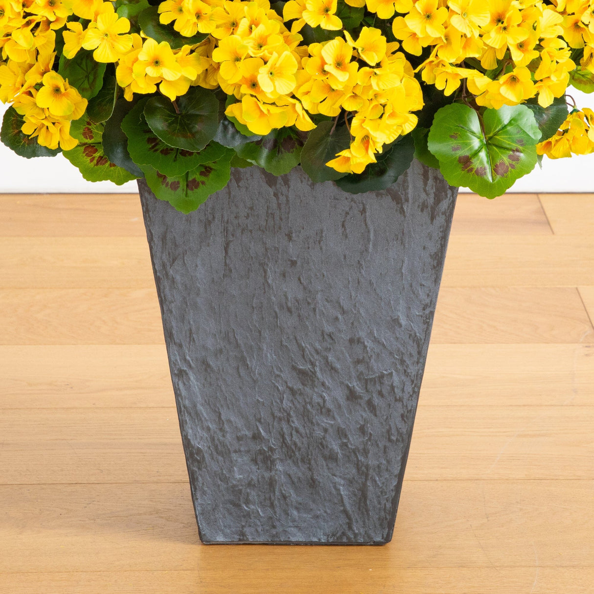 Artificial Geranium Plant in Slate Ceramic Planter