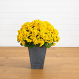 Artificial Geranium Plant in Slate Ceramic Planter
