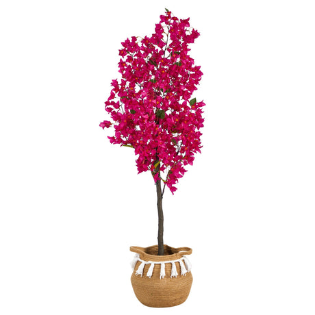 Bougainvillea Tree with Jute & Cotton Basket, 5’