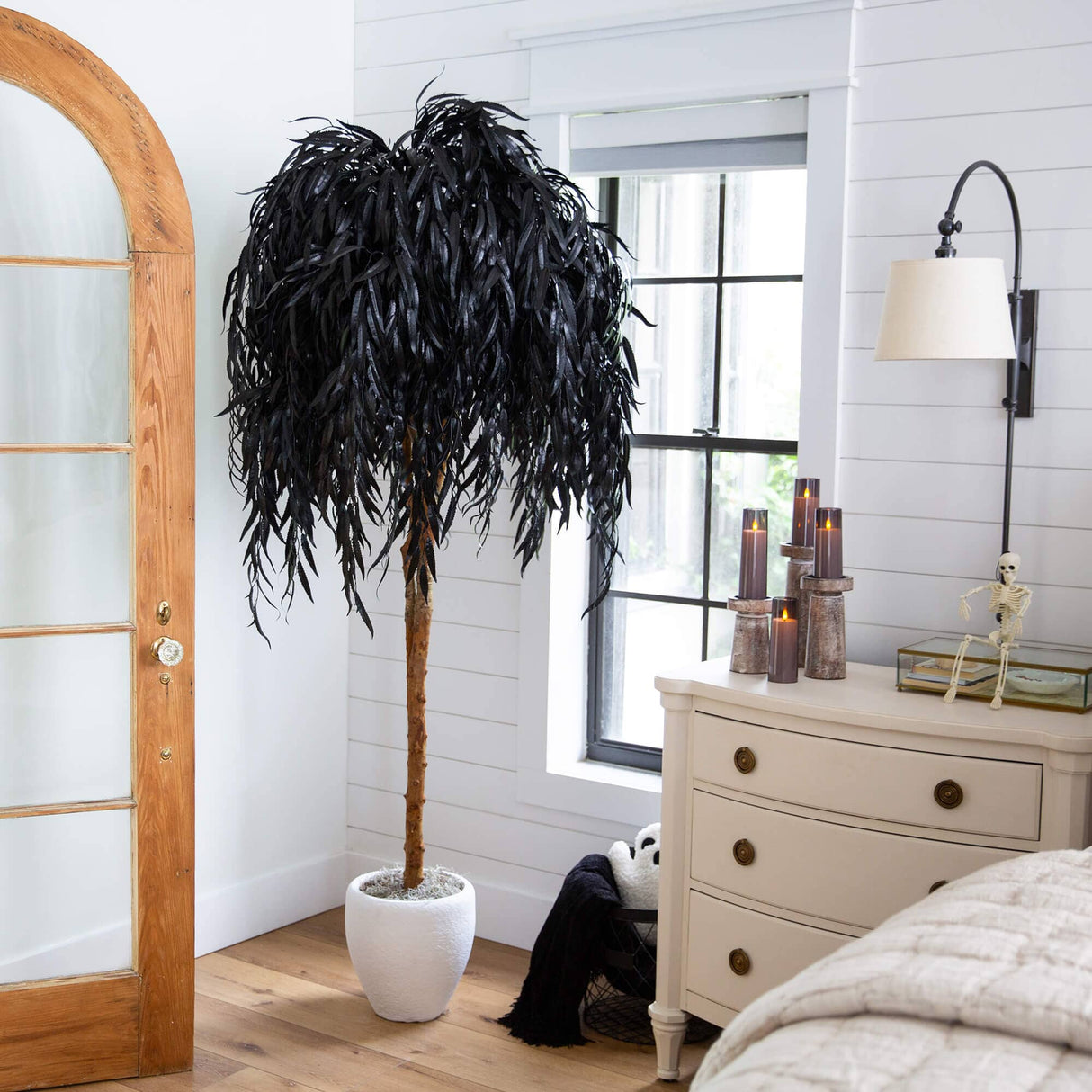 Artificial Halloween Black Willow Tree