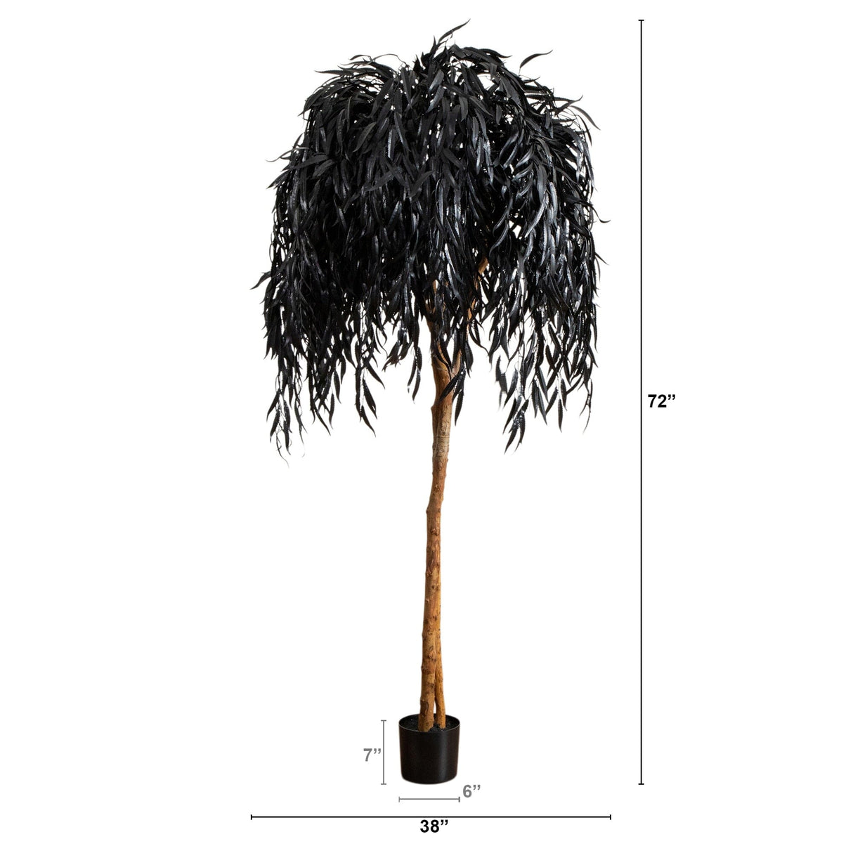 Artificial Halloween Black Willow Tree
