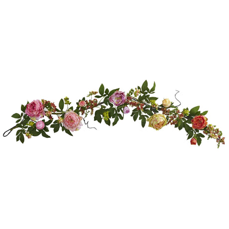 Mixed Peony & Berry Garland, 60''