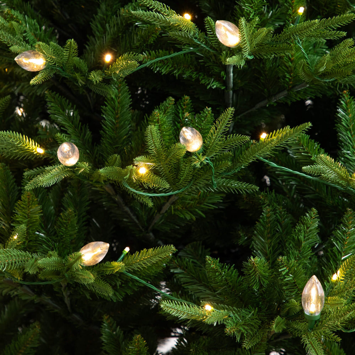 7' Pre-Lit Artificial Luxembourg Pine Christmas Tree with 340 Multicolored Bulb LED Lights