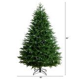 7' Pre-Lit Artificial Luxembourg Pine Christmas Tree with 340 Multicolored Bulb LED Lights
