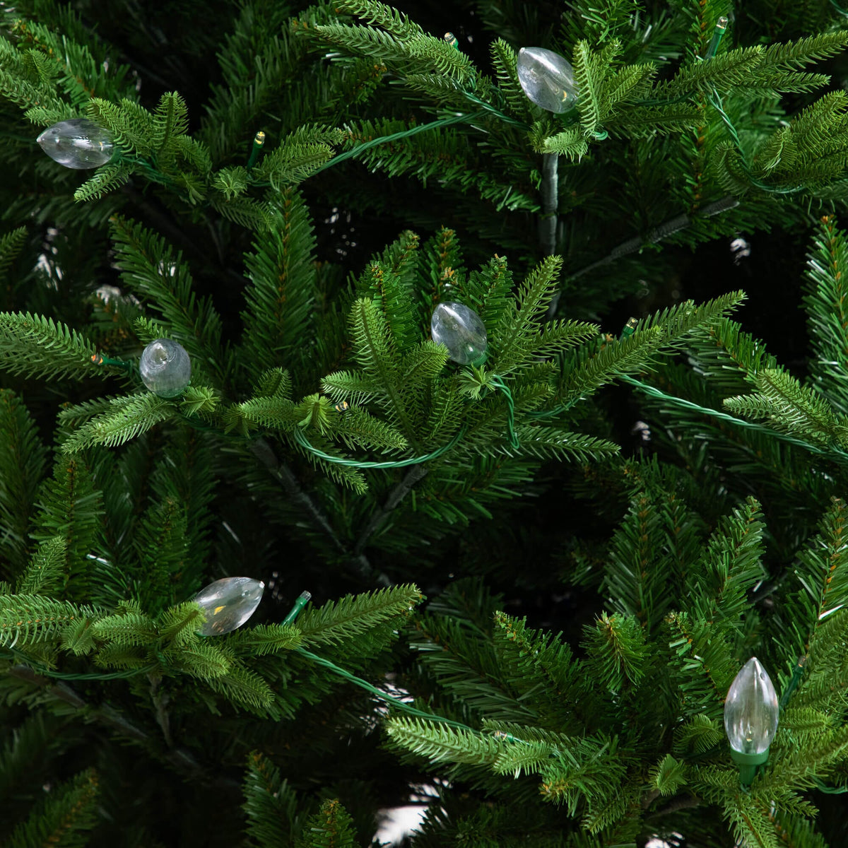 7' Pre-Lit Artificial Luxembourg Pine Christmas Tree with 340 Multicolored Bulb LED Lights