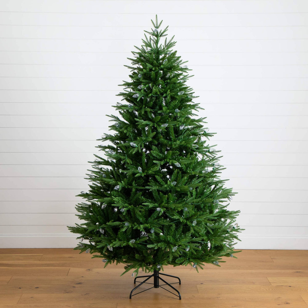 7' Pre-Lit Artificial Luxembourg Pine Christmas Tree with 340 Multicolored Bulb LED Lights