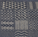 Artisan Hand Loomed Cotton Lumbar Pillow, Indigo Blocks