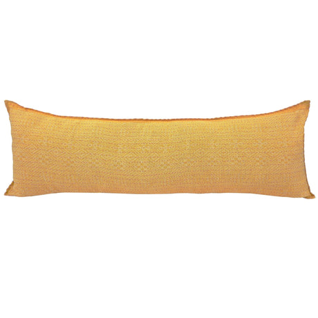 Artisan Hand Loomed Cotton Lumbar Pillow - Yellow Diamonds