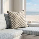 Artisan Hand Loomed Cotton Square Pillow, Gray Dots