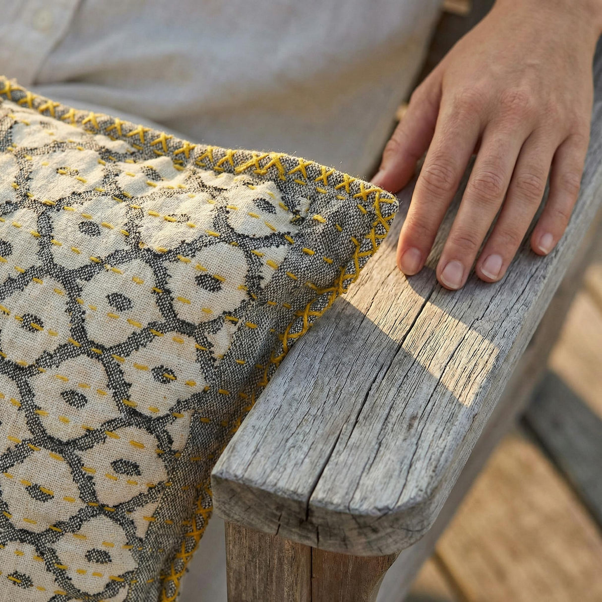 Artisan Hand Loomed Cotton Square Pillow