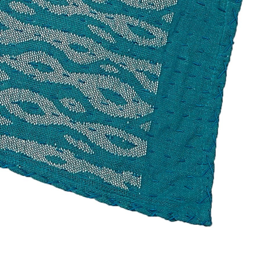 Artisan Hand Loomed Cotton Table Runner - Blue Ocean
