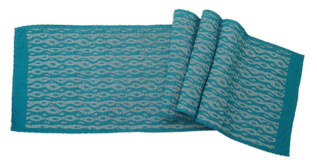 Artisan Hand Loomed Cotton Table Runner - Blue Ocean