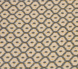 Artisan Hand Loomed Cotton Table Runner - Gray Yellow Stitching - 18"x96"