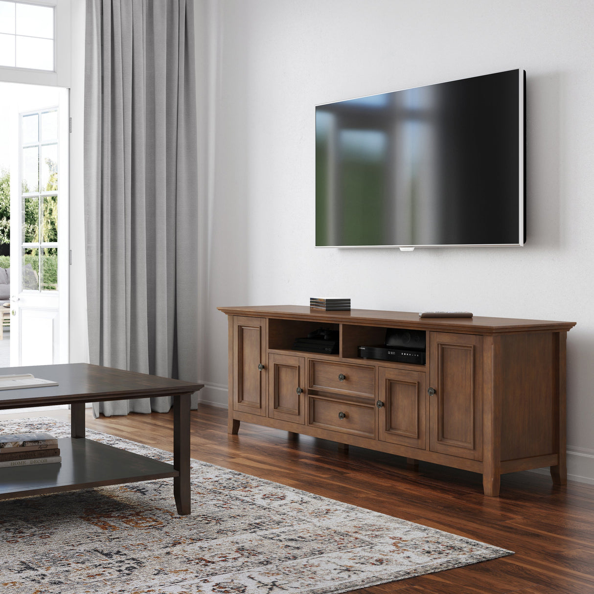 Amherst Solid Wood TV Media Stand, 72"