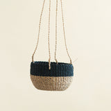Natural + Black Colorblock Hanging Planter