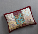 Bohemian Burgundy Paisley Patchwork Cotton Bedspread Set