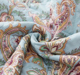 Bohemian Burgundy Paisley Patchwork Cotton Bedspread Set