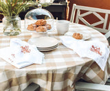 Beige Gingham Tablecloth