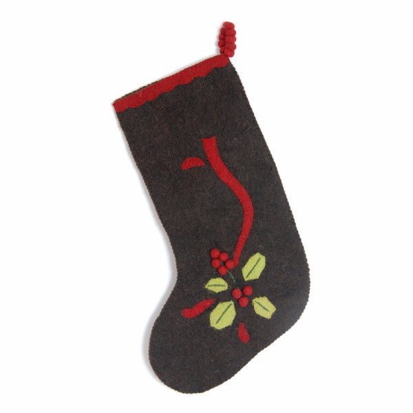 Handmade Berries Christmas Stocking Chocolate Arcadia Home